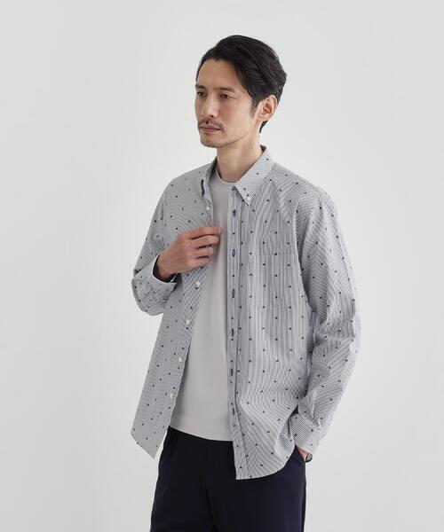 タケオキクチ（TAKEO KIKUCHI）/ハットモチーフ ジャカード ストライプ シャツ TAKEO KIKUCHI（タケオキクチ） シャツ ハットモチーフ ジャカード