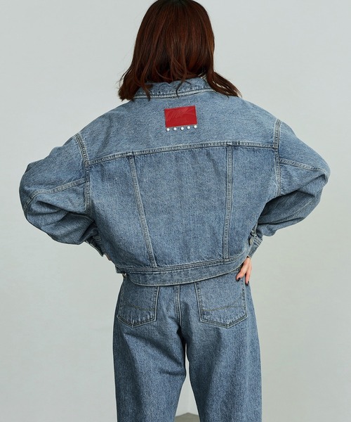 デニムジャケット gジャン SOMETHING×mk PEARL DENIM JACKET レディースの画像
