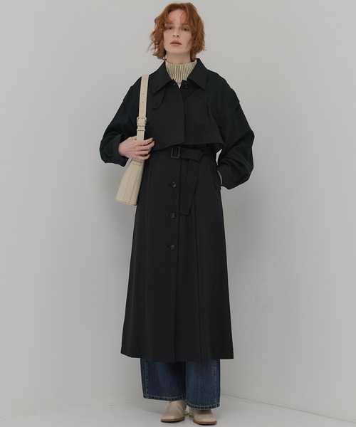 PUBLIC TOKYO マルチウェイトレンチコート　BLACK PUBLIC TOKYO（パブリックトウキョウ） トレンチコート コート マルチ