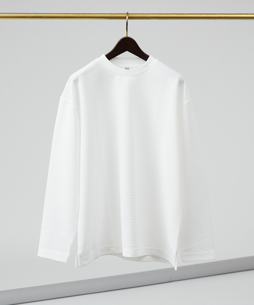 AH ABAHOUSE tシャツ 「AH ABAHOUSE」リップルボーダー 長袖Tシャツ 