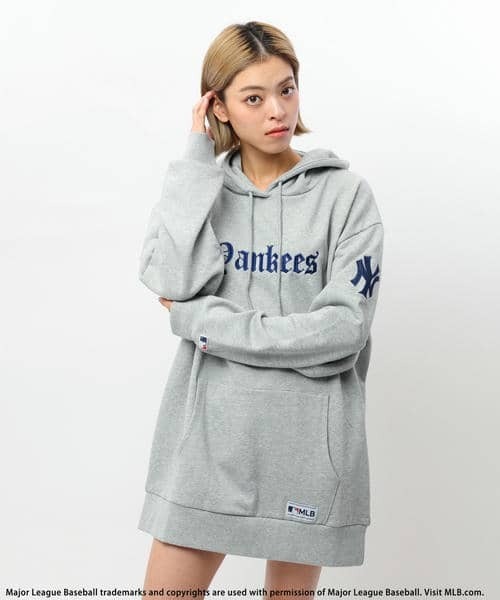 BACK TO THE FIELD パーカー 「MLB」刺繍ロゴフーディー レディース