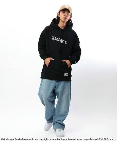 BACK TO THE FIELD パーカー 「MLB」刺繍ロゴフーディー レディース