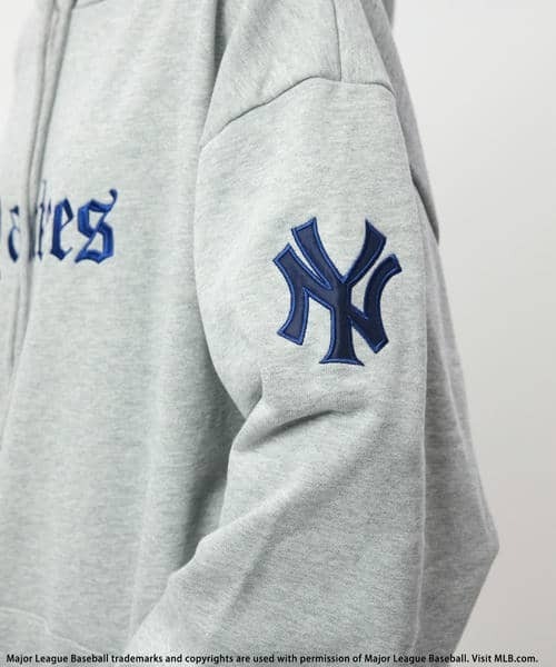 BACK TO THE FIELD パーカー 「MLB」刺繍ロゴフーディー レディース