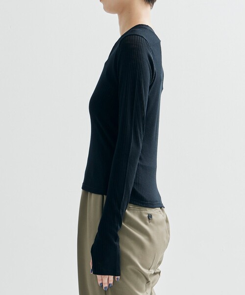 ジョンローレンスサリバン JOHN LAWRENCE SULLIVAN WOOL RIB CREW NECK TOP WITH HOOK 長袖カットソ JOHN LAWRENCE SULLIVAN tシャツ Tシャツ 「JOHN SULLIVAN