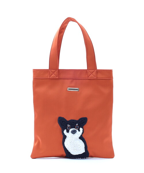COOCO トートバッグ 犬モチーフ刺繍トートバッグ レディース