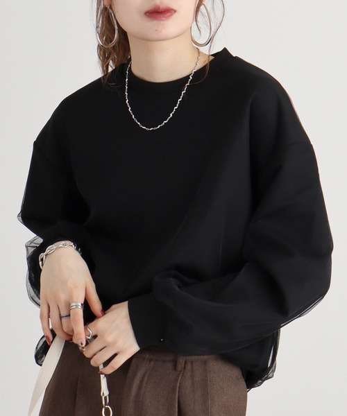 Anna Nicola トレーナー スウェット チュールレイヤードプル