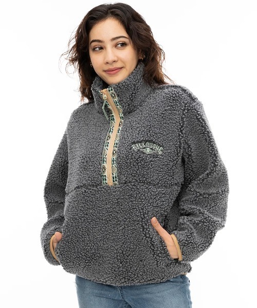 トレーナー スウェット BILLABONG レディース HORIZON MOCK NECK スウェットジャケット/ビラボンハーフジップボアジャケット