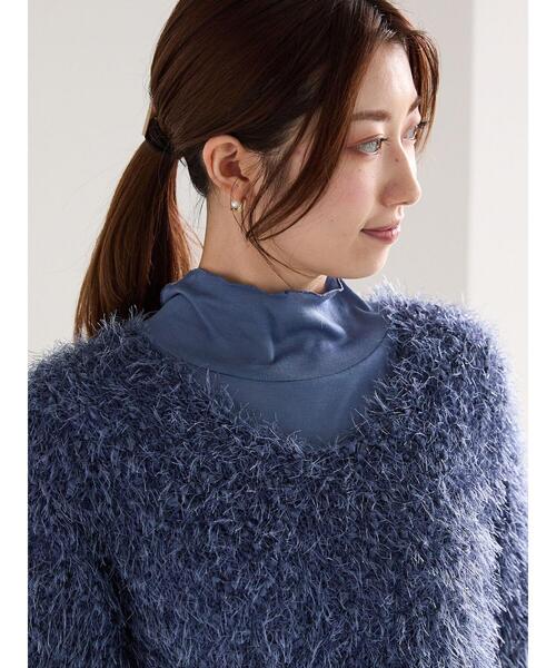 Te chichi ニット セーター インナー付ポコポコラメシャギー半袖