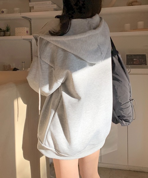 パーカー 「再入荷」「12色展開」「裏ボア」カラー ダブルジップ