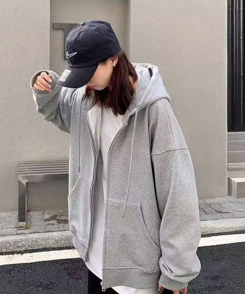 パーカー 「再入荷」「12色展開」「裏ボア」カラー ダブルジップ