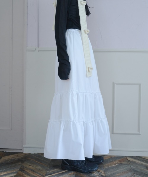 Smyeon マルチリボンティアードスカート セール】Multi ribbon tiered skirt/マルチリボンティアード