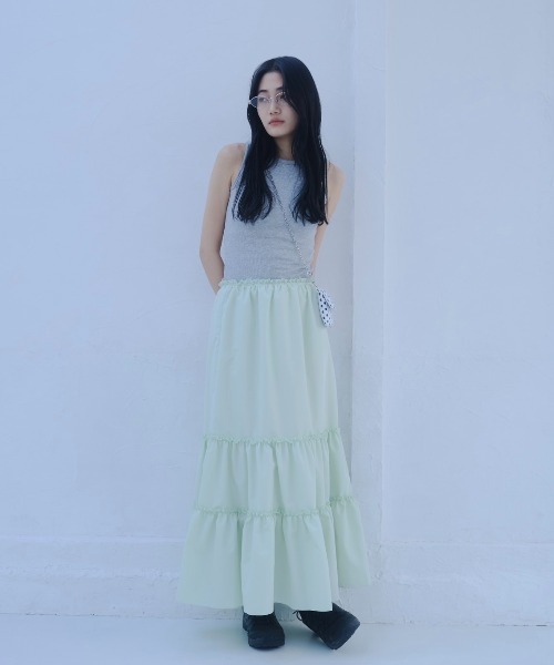 Smyeon マルチリボンティアードスカート Multi ribbon tiered skirt/マルチリボンティアードスカート