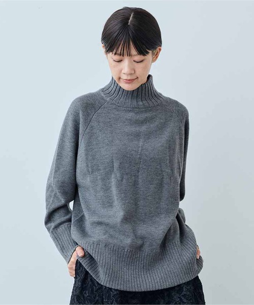 IEDIT（イディット） ニット セーター 表ウール混で内側コットン100 