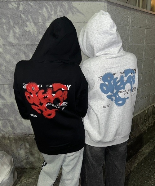 OY（オーワイ） パーカー HEART GRAFFITI SPRAY HOODIE ZIP UP/ハート