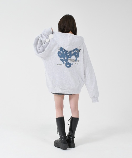 OY（オーワイ） パーカー HEART GRAFFITI SPRAY HOODIE ZIP UP/ハート