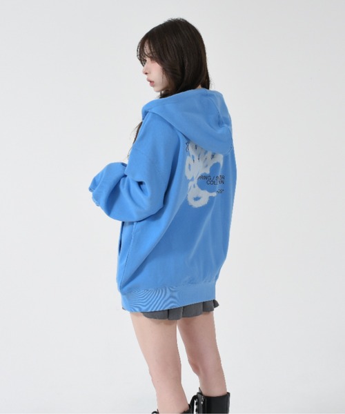 ★OY★HEART GRAFFITI SPRAY HOODIE ZIP UP-LIGHT BLUE★正規品 OY/オーワイ』 HEART GRAFFITI SPRAY HOODIE ZIP UP/ハート