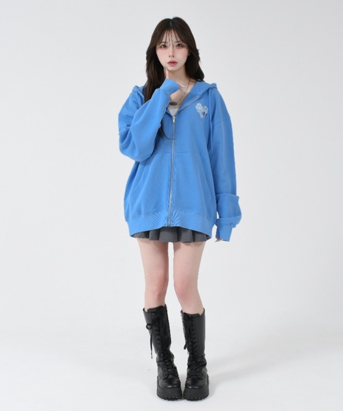OY（オーワイ） パーカー HEART GRAFFITI SPRAY HOODIE ZIP UP/ハート