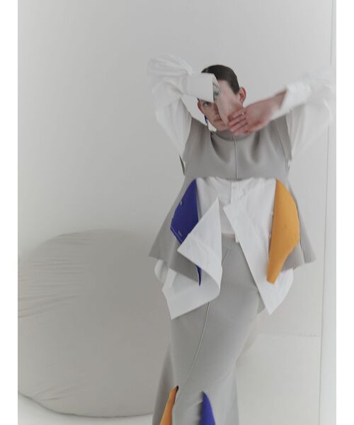 UN3D. ニット セーター MULTICOLOR 2WAY CAPE VEST / マルチ