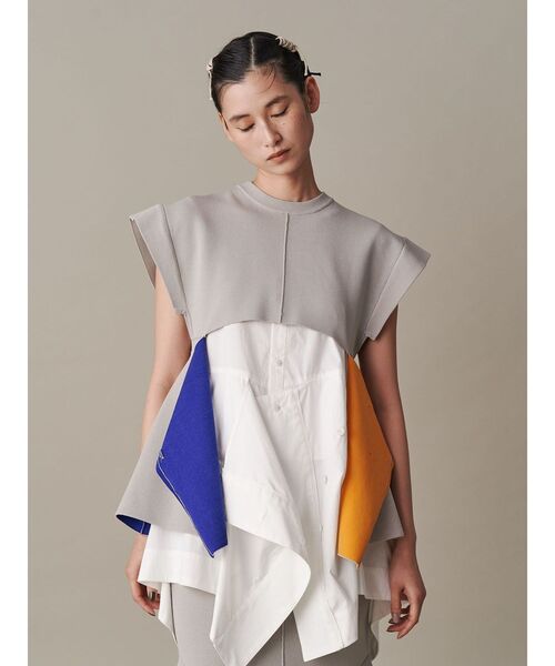 UN3D.（アンスリード） ニット セーター MULTICOLOR 2WAY CAPE VEST