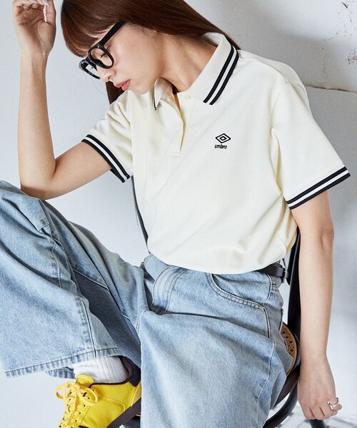 tシャツ UMBRO・PUBLUX別注/アンブロ ワンポイント刺しゅう 鹿の子ポロシャツ　限定展開 レディース umbro tシャツ UMBRO・PUBLUX別注/アンブロ ワンポイント