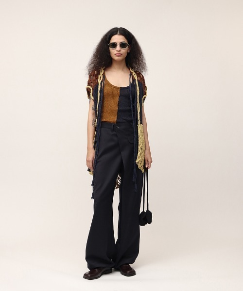 ベスト ジレ Mix Yarn Crochet Vest レディース メンズ