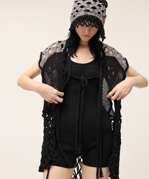 LEINWANDE Patchwork ベストジレ leinwande ベスト ジレ 「ZOZOVILLA別注」Patchwork Fringe Top