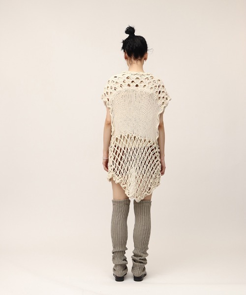 ベスト・ジレ COVERNAT CROCHET KNIT VEST 4TR182 leinwande ベスト ジレ Mix Yarn Crochet Vest レディース