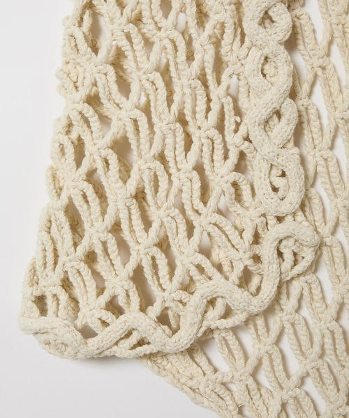 leinwande ベスト ジレ Mix Yarn Crochet Vest レディース