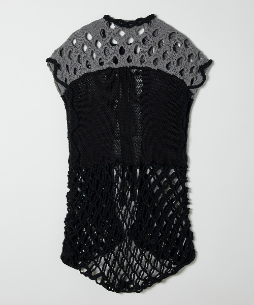 ベスト・ジレ COVERNAT CROCHET KNIT VEST 4TR182 leinwande ベスト ジレ Mix Yarn Crochet Vest レディース
