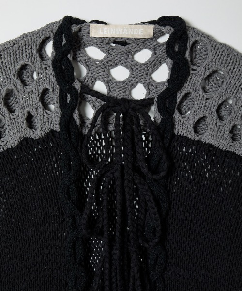 ベスト/ジレ leinwande / Braid Knitted Top Black leinwande Braid Knitted Top / ブラック