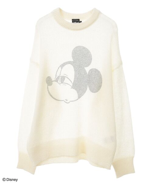 Disney ニット セーター Disney/ディズニー 透かし編みプリント