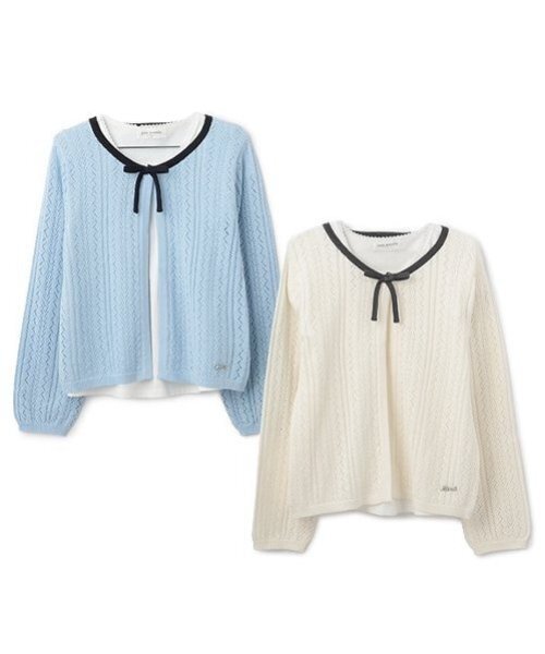 pom ponette junior（ポンポネット ジュニア） カーディガン 透かし