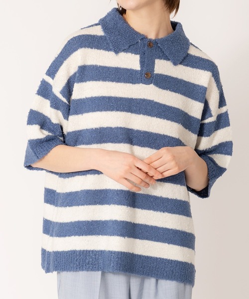 ONCILY 「ONCILY」 半袖ニット LARGE ブルー メンズ : ZOZOTOWN