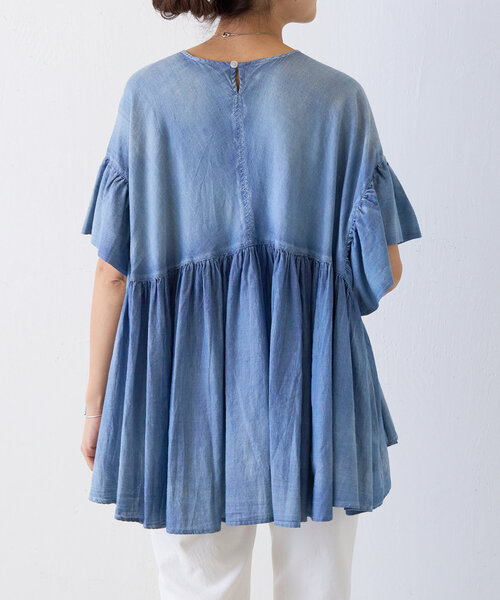 ★美品★BEARDSLEY シャツブルゾン 衿ギャザー　Fサイズ ☆美品☆BEARDSLEY シャツブルゾン 衿ギャザー Fサイズ