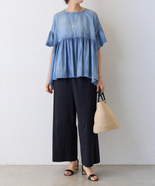 BEARDSLEY 布帛コンビギャザーカットソー美品 BEARDSLEY（ビアズリー）の「布帛コンビカットソー（Tシャツ