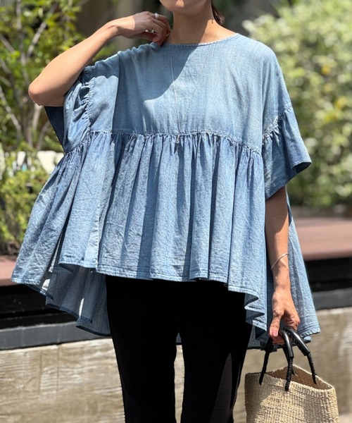 ★美品★BEARDSLEY シャツブルゾン 衿ギャザー　Fサイズ BEARDSLEY（ビアズリー）の「ギャザーブルゾン（ブルゾン）」 - WEAR