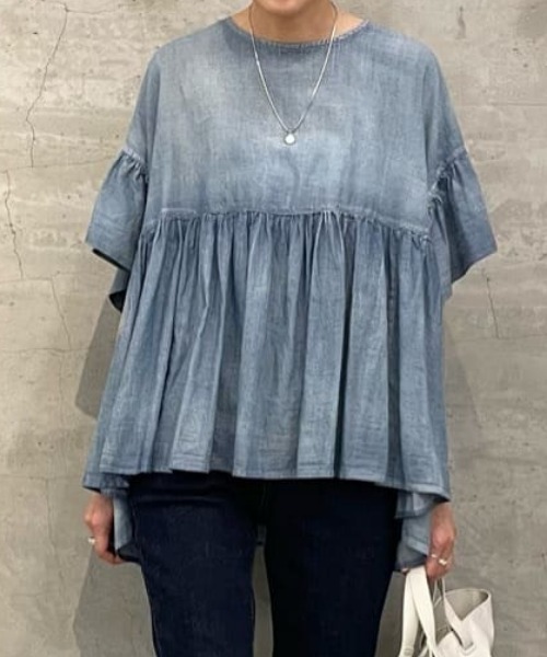 ★美品★BEARDSLEY シャツブルゾン 衿ギャザー　Fサイズ BEARDSLEY（ビアズリー）の「ギャザーブルゾン（ブルゾン）」 - WEAR