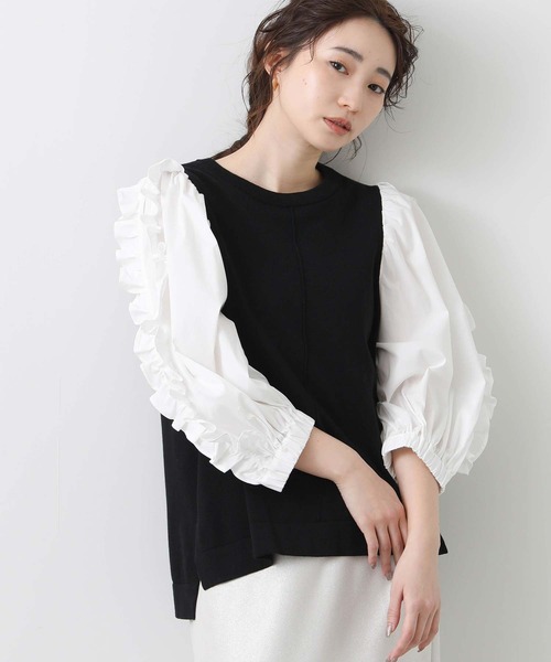 TORRAZZO DONNA レースレイヤード風ニット TORRAZZO DONNA]レイヤードニット | KOBUNSHA SELECT SHOP | [TORRAZZO