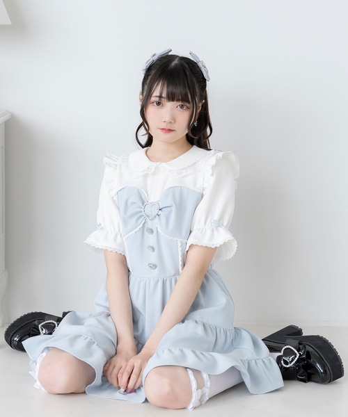 DearMyLove ワンピース 丸襟ビスチェティアードワンピース