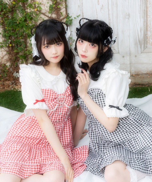 DearMyLove ワンピース 夏 半袖 丸襟ビスチェティアードワンピース