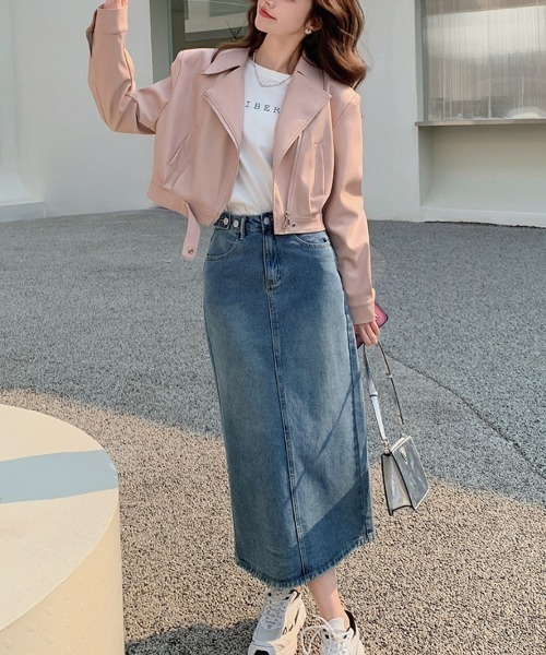「a lot of love」 「beilnxne」ジップアップブルゾン L ピンク レディース_画像6