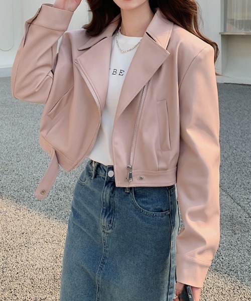 「a lot of love」 「beilnxne」ジップアップブルゾン L ピンク レディース_画像8