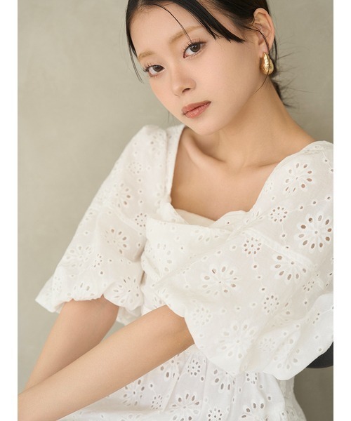 LILY BROWNパフスリーブバルーンミニワンピース LILY BROWN ワンピース パフスリーブバルーンミニワンピース