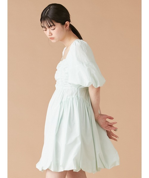 LILY BROWNパフスリーブバルーンミニワンピース LILY BROWN ワンピース パフスリーブバルーンミニワンピース