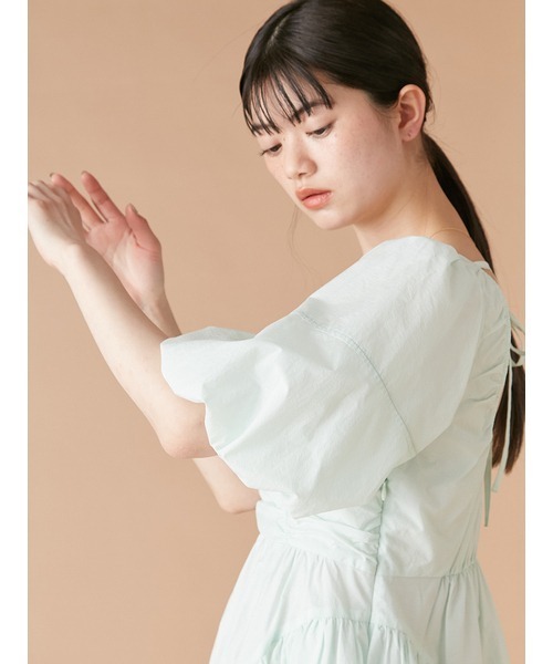 LILY BROWNパフスリーブバルーンミニワンピース パフスリーブバルーンミニワンピース（ミニワンピース）｜LILY