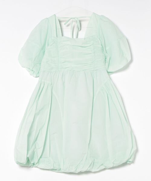 LILY BROWN グリーン パフスリーブ ワンピース candystock LILY BROWN ワンピース パフスリーブバルーンミニワンピース