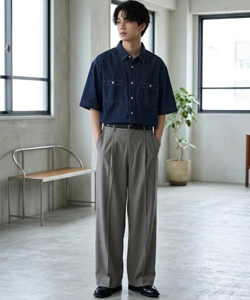 シャツ 半袖 2026SS DENIM WORK SHIRTS デニム S/S ワークシャツ