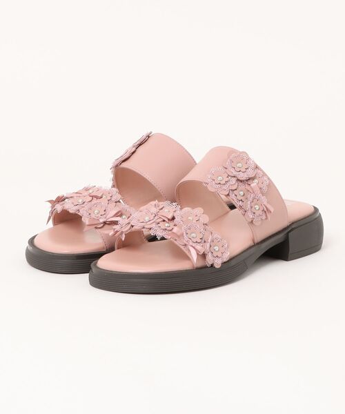 ピンクハウス サンダル PINK HOUSE サンダル フラワーモチーフ付きサンダル レディース