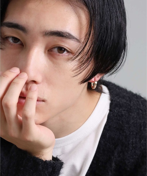 ピアス “for Gift”クロッシングピアス（ツイスト＆ジルコニア）/K10ゴールド「LION HEART / ライオンハート」 メンズ レディースの画像