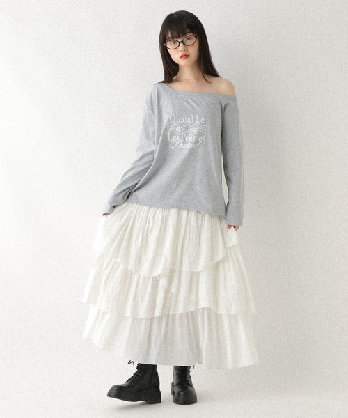 Heather（ヘザー） スカート フリルティアードロングスカート 573188